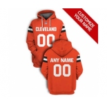 Men's Cleveland Browns Active Player Custom 2021 Orange Pullover Football Hoodie