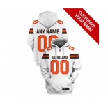 Men's Cleveland Browns Active Player Custom 2021 White Pullover Football Hoodie