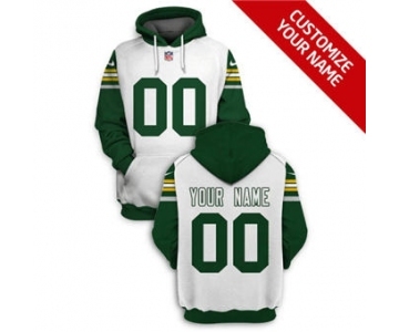 Men's Green Bay Packers Active Player Custom 2021 White Pullover Football Hoodie