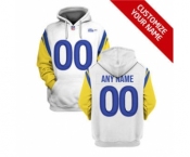 Men's Los Angeles Rams Active Player Custom 2021 White Pullover Football Hoodie