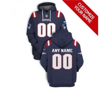 Men's New England Patriots Active Player Custom 2021 Navy Pullover Football Hoodie