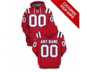 Men's New England Patriots Active Player Custom 2021 Red Pullover Football Hoodie