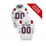 Men's New England Patriots Active Player Custom 2021 White Pullover Football Hoodie