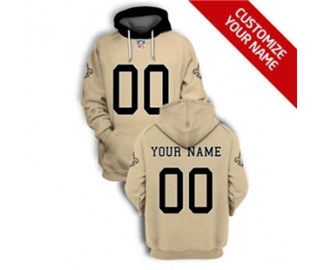 Men's New Orleans Saints Active Player Custom 2021 Gold Pullover Football Hoodie