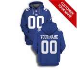 Men's New York Giants Active Player Custom 2021 Blue Pullover Football Hoodie