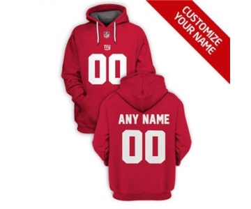 Men's New York Giants Active Player Custom 2021 Red Pullover Football Hoodie