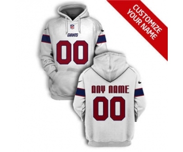 Men's New York Giants Active Player Custom 2021 White Pullover Football Hoodie