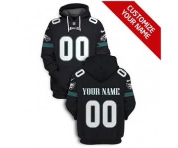 Men's Philadelphia Eagles Active Player Custom 2021 Black Pullover Football Hoodie