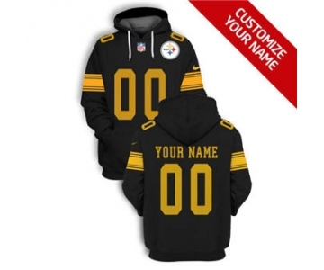 Men's Pittsburgh Steelers Active Player Custom 2021 Black Pullover Football Hoodie