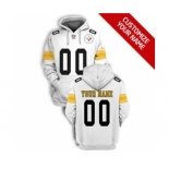 Men's Pittsburgh Steelers Active Player Custom 2021 White Pullover Football Hoodie