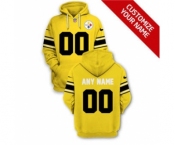 Men's Pittsburgh Steelers Active Player Custom 2021 Yellow Pullover Football Hoodie