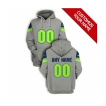 Men's Seattle Seahawks Active Player Custom 2021 Gray Pullover Football Hoodie