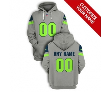 Men's Seattle Seahawks Active Player Custom 2021 Gray Pullover Football Hoodie