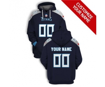 Men's Tennessee Titans Active Player Custom 2021 Navy Pullover Football Hoodie