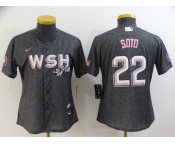 Women's Washington Nationals #22 Juan Soto  2022 Gray City Connect Cherry Blossom Cool Base Stitched Jersey