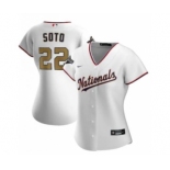 Women's Washington Nationals #22 Juan Soto White Alternate 2020 Gold Program Baseball Player Jersey