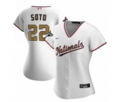 Women's Washington Nationals #22 Juan Soto White Alternate 2020 Gold Program Baseball Player Jersey