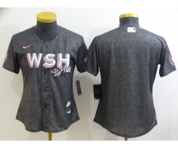 Women's Washington Nationals Blank 2022 Gray City Connect Cherry Blossom Cool Base Stitched Jersey