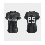 Women Chicago White Sox Andrew Vaughn Black 2021 City Connect Replica Jersey