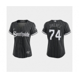 Women Chicago White Sox Eloy Jimenez Black 2021 City Connect Replica Jersey