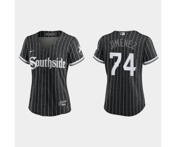 Women Chicago White Sox Eloy Jimenez Black 2021 City Connect Replica Jersey