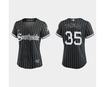 Women Chicago White Sox Frank Thomas Black 2021 City Connect Replica Jersey