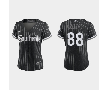 Women Chicago White Sox Luis Robert Black 2021 City Connect Replica Jersey