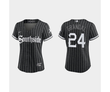 Women Chicago White Sox Yasmani Grandal Black 2021 City Connect Replica Jersey