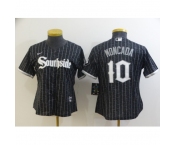 Women's Nike Chicago White Sox #10 Yoan Moncada Black Alternate Jersey