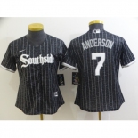 Women's Nike Chicago White Sox #7 Tim Anderson Black Gray Alternate Flex Base Jersey