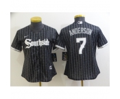 Women's Nike Chicago White Sox #7 Tim Anderson Black Gray Alternate Flex Base Jersey