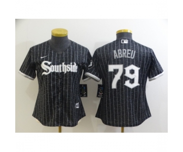 Women's Nike Chicago White Sox #79 Jose Abreu Black Gray Alternate Flex Base Jersey