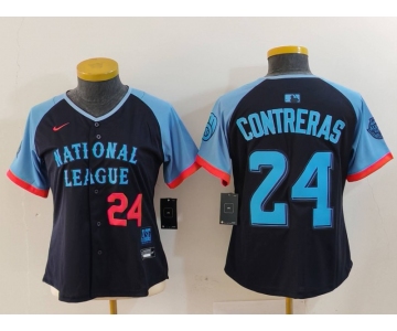 Women's Milwaukee Brewers #24 William Contreras Navy 2024 All Star Limited Stitched Jerseys