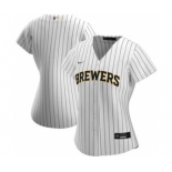 Women's Milwaukee Brewers Alternate 2020 Baseball Team Jersey White Navy