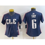 Women's Cleveland Guardians #6 David Fry Navy 2024 City Connect Limited Stitched Jersey