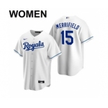 Women's Kansas City Royals #15 Whit Merrifield 2021 White Cool Base Stitched Baseball Jersey