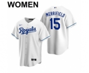 Women's Kansas City Royals #15 Whit Merrifield 2021 White Cool Base Stitched Baseball Jersey