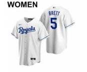 Women's Kansas City Royals #5 George Brett 2021 White Cool Base Stitched Baseball Jersey