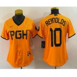 Women's Pittsburgh Pirates #10 Bryan Reynolds Yellowd 2023 City Connect Stitched Jersey