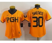 Women's Pittsburgh Pirates #30 Paul Skenes Yellow 2023 City Connect Stitched Jersey