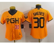 Women's Pittsburgh Pirates #30 Paul Skenes Yellow 2023 City Connect Stitched Jerseys