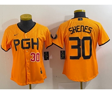 Women's Pittsburgh Pirates #30 Paul Skenes Yellow 2023 City Connect Stitched Jerseys