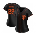 Women's San Francisco Giants #28 Buster Posey Alternate 2020 Baseball Player Jersey Black