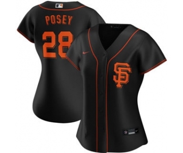 Women's San Francisco Giants #28 Buster Posey Alternate 2020 Baseball Player Jersey Black