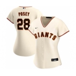 Women's San Francisco Giants #28 Buster Posey Home 2020 Baseball Player Jersey Cream