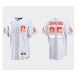 Women's San Francisco Giants #35 Brandon Crawford White City Connect Cool Base Stitched Baseball Jersey