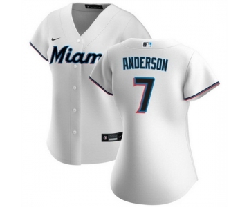 Women Miami Marlins 7 Tim Anderson White Cool Base Stitched Baseball Jersey