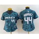 Women's Seattle Mariners #44 Julio Rodriguez Teal 2023 All Star Cool Base With Patch Stitched Baseball Jersey