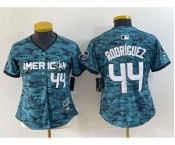 Women's Seattle Mariners #44 Julio Rodriguez Teal 2023 All Star Cool Base With Patch Stitched Baseball Jersey