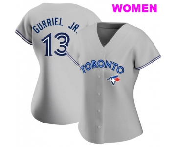 WOMEN'S TORONTO BLUE JAYS #13 LOURDES GURRIEL JR. GRAY ROAD JERSEY